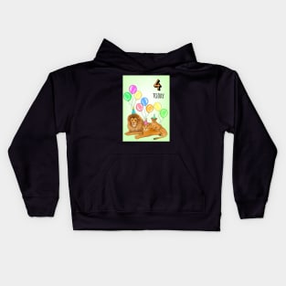 LION FAMILY 4TH BIRTHDAY Kids Hoodie